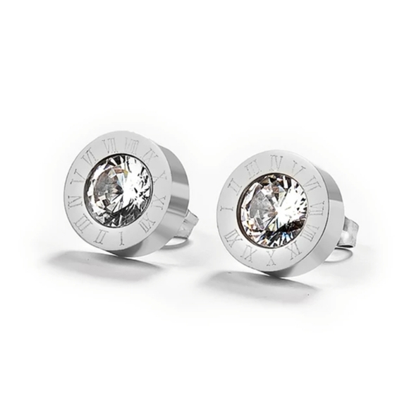 🍒2/$30▪️Stainless steel Roman numeral studs